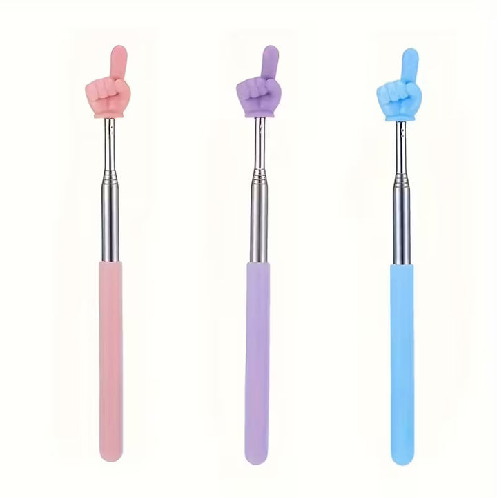 Bunte ausziehbare Zeigestäbe mit Finger-Hand in Rainbow-Farben – Teleskop-Zeigefinger Stick, lustiger Pride-Funartikel von Rainbowsheep